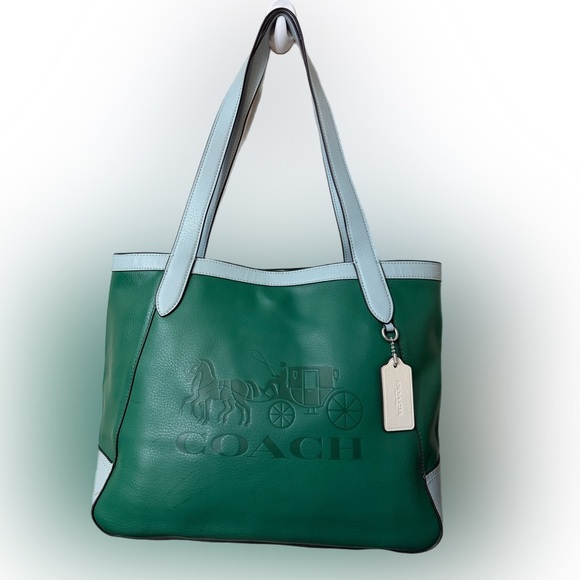 Coach Handbags - Coach Two-Tone Green and Light Blue Tote